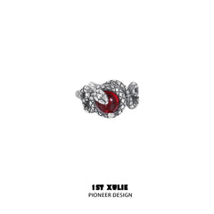 1ST XULIE "Snake Bite" Statement Crystal Snake Ear Cuffs in 925 Sterling Silver - Detail Shot