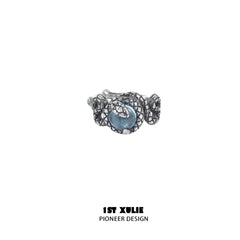 1ST XULIE "Snake Bite" Statement Crystal Snake Ear Cuffs in 925 Sterling Silver - Lifestyle Shot