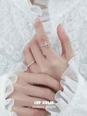 1ST XULIE "Star Dome" Statement Zircon Dome Ring in 925 Sterling Silver - Detail Shot