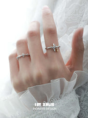 1ST XULIE "Star Dome" Statement Zircon Dome Ring in 925 Sterling Silver - On Model