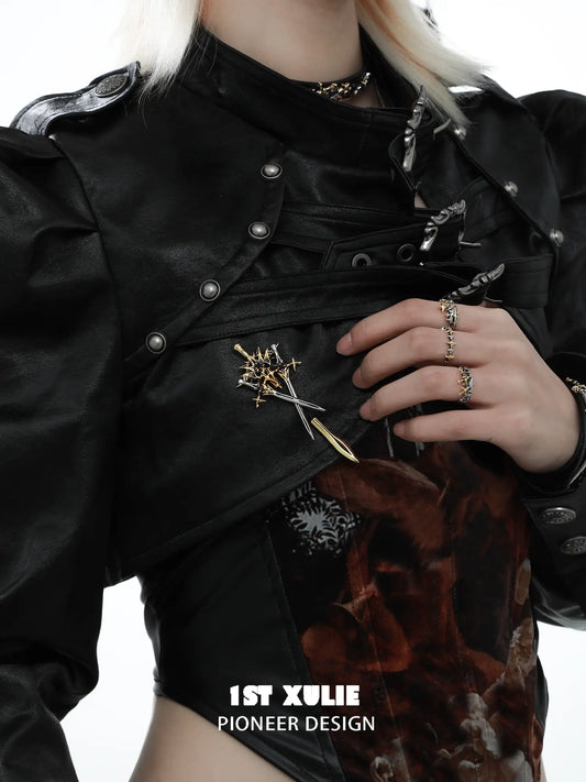 1ST XULIE Jewelry "Knight's Oath" Sword Brooch in 18K Gold Plated - Back View