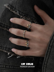 1ST XULIE Jewelry "Knight's Oath" Sword Ring in 925 Sterling Silver - On Model