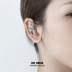 1ST XULIE "The Sea" Goldfish Jewelry Collection's Hook Earrings in Platinum Plate - Detail Shot