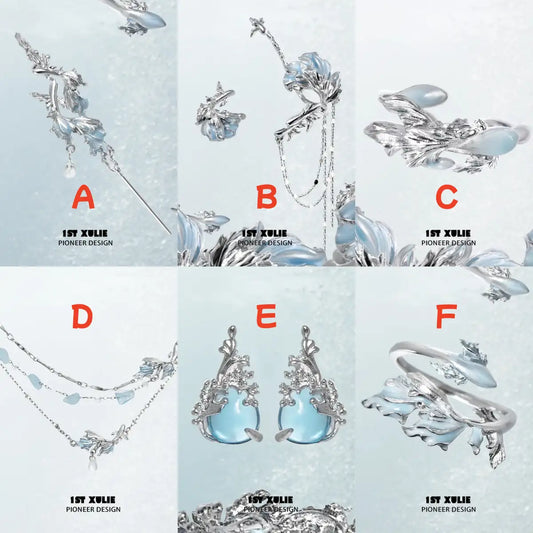 1ST XULIE "The Sea" Goldfish Jewelry Collection in 925 Silver & Platinum Plate - Full Collection View