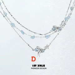 1ST XULIE "The Sea" Goldfish Jewelry Collection's Necklace in Platinum Plate - On Model
