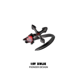 1ST XULIE "Forbidden Love" Twisted Sword Ring in 925 Sterling Silver - Lifestyle Shot