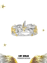 1ST XULIE Jewelry "DREAM HORSE" Unicorn Moon Adjustable Ring in 925 Sterling Silver - Angle View 1