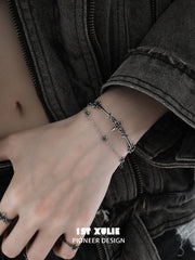 1ST XULIE Jewelry "FALLEN ANGEL" Vintage Fallen Angel Bangle in Antiqued Silver - Texture