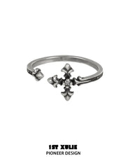1ST XULIE Jewelry "Irises" Vintage Fleur-de-Lis Cross Pinky Ring in 925 Sterling Silver - Packaging View