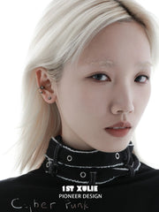 1ST XULIE Jewelry "Irises" Vintage Fleur-de-Lis Ear Cuff in 925 Sterling Silver - Texture