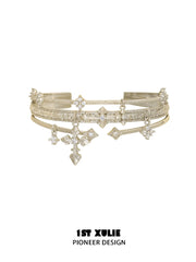 1ST XULIE Jewelry "Bastet" Vintage Iris Adjustable Bangle in 18K Gold Plated - Lifestyle Shot