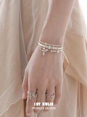 1ST XULIE Jewelry "Bastet" Vintage Iris Adjustable Bangle in 18K Gold Plated - Product View
