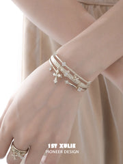1ST XULIE Jewelry "Bastet" Vintage Iris Adjustable Bangle in 18K Gold Plated - Size Comparison