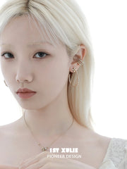 1ST XULIE Jewelry "Bastet" Vintage Iris Hoop Earrings - Texture Detail