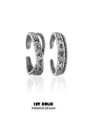 1ST XULIE Jewelry "MONOLOGUES" Vintage Monologue Engraved Ring in 925 Sterling Silver - Lifestyle Shot