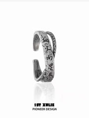 1ST XULIE Jewelry "MONOLOGUES" Vintage Monologue Engraved Ring in 925 Sterling Silver - Style Options