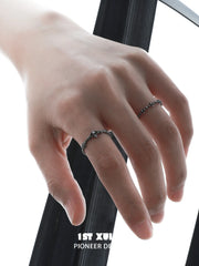 1ST XULIE Jewelry "Irises" Vintage Oxidized Iris Ring (Style C) in 925 Sterling Silver - Detail Shot