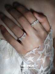 "STARLIGHT LACE" 925 Sterling Silver Vintage Rococo Star Open Ring - Image 11