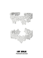1ST XULIE Jewelry "STARLIGHT LACE" Vintage Rococo Star Open Ring in 925 Sterling Silver - Detail Shot