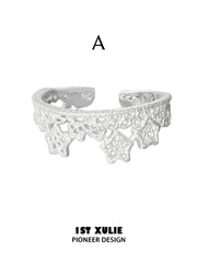 1ST XULIE Jewelry "STARLIGHT LACE" Vintage Rococo Star Open Ring in 925 Sterling Silver - Product View