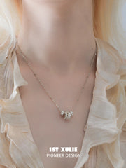 1ST XULIE Jewelry "Bastet" Vintage Sacred Iris Pendant Necklace in 18K Gold Plated - Lifestyle Shot