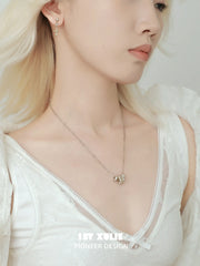 1ST XULIE Jewelry "Bastet" Vintage Sacred Iris Pendant Necklace in 18K Gold Plated - On Model