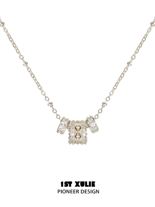 1ST XULIE Jewelry "Bastet" Vintage Sacred Iris Pendant Necklace in 18K Gold Plated - Side View
