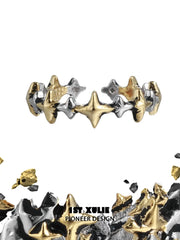 1ST XULIE Jewelry "Knight's Oath" Vintage Sword Crown Adjustable Open Rings in 925 Sterling Silver - Angle View