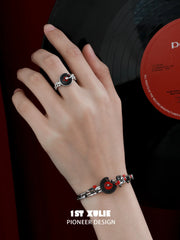 1ST XULIE "VINYL" Vinyl Record Cuff in Rhodium Plate - Angle View