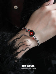 1ST XULIE "VINYL" Vinyl Record Cuff in Rhodium Plate - On Model