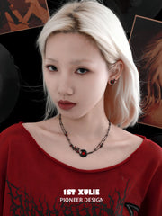 1ST XULIE Jewelry "VINYL" Vinyl Record Pendant Necklace in Platinum Plated - Lifestyle Shot