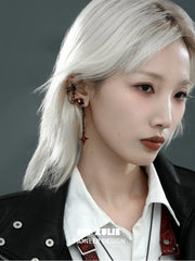 1ST XULIE "Forbidden Love" Viper's Apple Statement Chain Dangle Earrings in 18K Black Gold Plated - Style Comparison