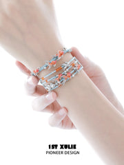 1ST XULIE Jewelry "THE SEA" Whimsical Goldfish Beaded Charm Bracelet in Brass - Angle 1