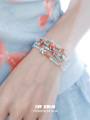 1ST XULIE Jewelry "THE SEA" Whimsical Goldfish Beaded Charm Bracelet in Brass - Product View