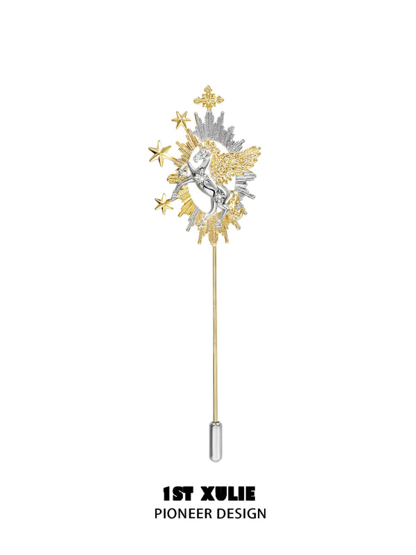 "DREAM HORSE" 18K Gold Plated Whimsical Unicorn Brooch, Statement Pin