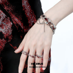 1ST XULIE "Wind Erosion" Textured Adjustable Statement Ring in 925 Sterling Silver - Product View