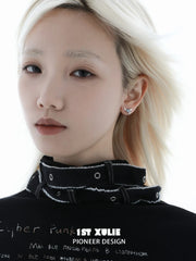 1ST XULIE Jewelry "Forbidden Love" Colorful Zirconia Winged Heart Stud Earrings in 925 Sterling Silver - Angle View 2
