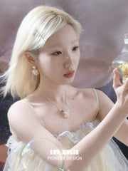 1ST XULIE Jewelry "WISHING STAR" Wishing Bottle Dangle Earrings in Platinum Plated - Yellow Star Single