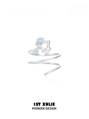 1ST XULIE Jewelry "WISHING STAR" Wishing Wand Zircon Ring in 925 Sterling Silver - Back View