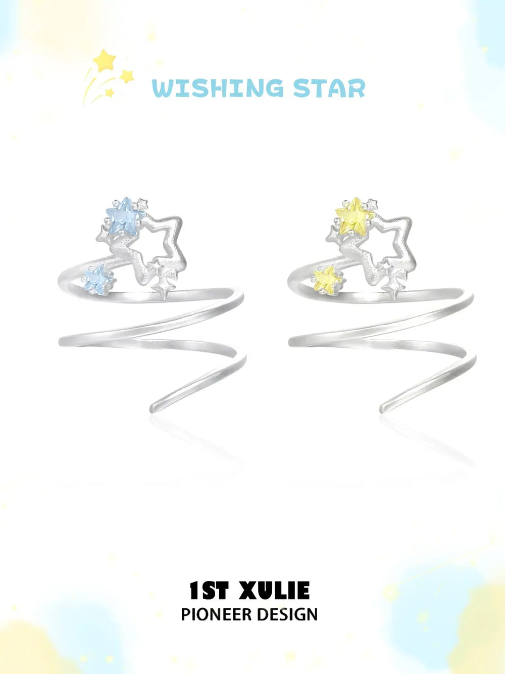 1ST XULIE Jewelry "WISHING STAR" Wishing Wand Zircon Ring in 925 Sterling Silver - Size Comparison