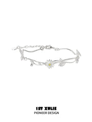 1ST XULIE Jewelry "DAISY" Dainty Daisy Bracelet in 925 Sterling Silver - Packaging View