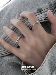 1ST XULIE Jewelry "Irises" Dainty Iris Ring in 925 Sterling Silver - Angle View