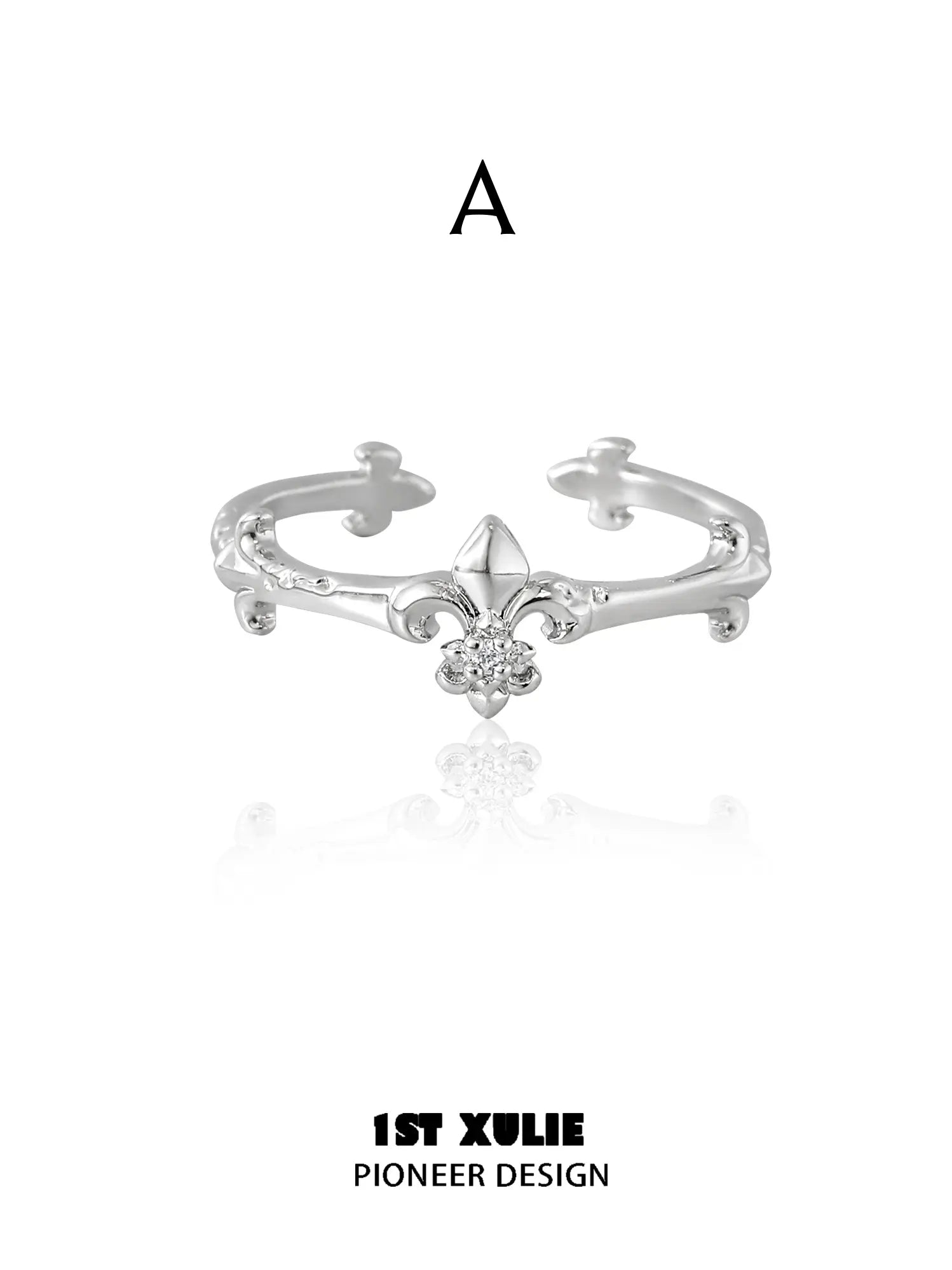1ST XULIE Jewelry "Irises" Dainty Iris Ring in 925 Sterling Silver - Lifestyle Shot