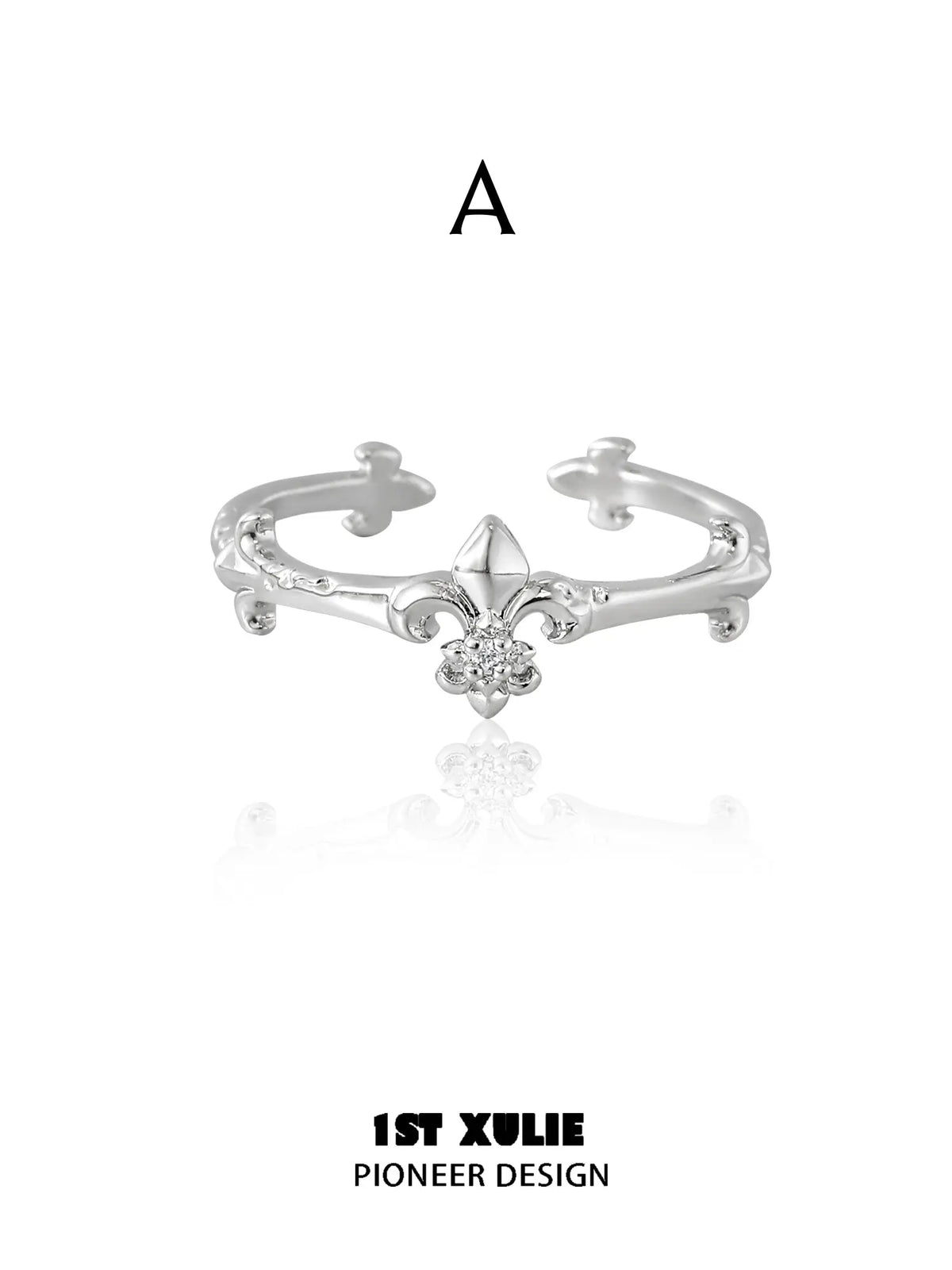 1ST XULIE Jewelry "Irises" Dainty Iris Ring in 925 Sterling Silver - Lifestyle Shot