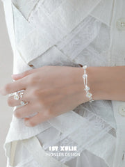 1ST XULIE Jewelry "DAISY" Dewdrop Daisy Ring in 925 Sterling Silver - Angle View 1