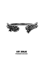 1ST XULIE Jewelry "FALLEN ANGEL" Gothic Dark Angel Statement Open Stackable Ring in 925 Sterling Silver - Packaging View
