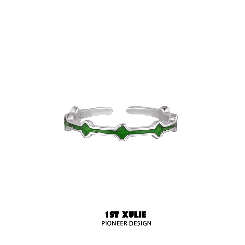 1ST XULIE "Snake Bite" Gothic Snake and Cross Stacking Rings in 925 Sterling Silver - Back View