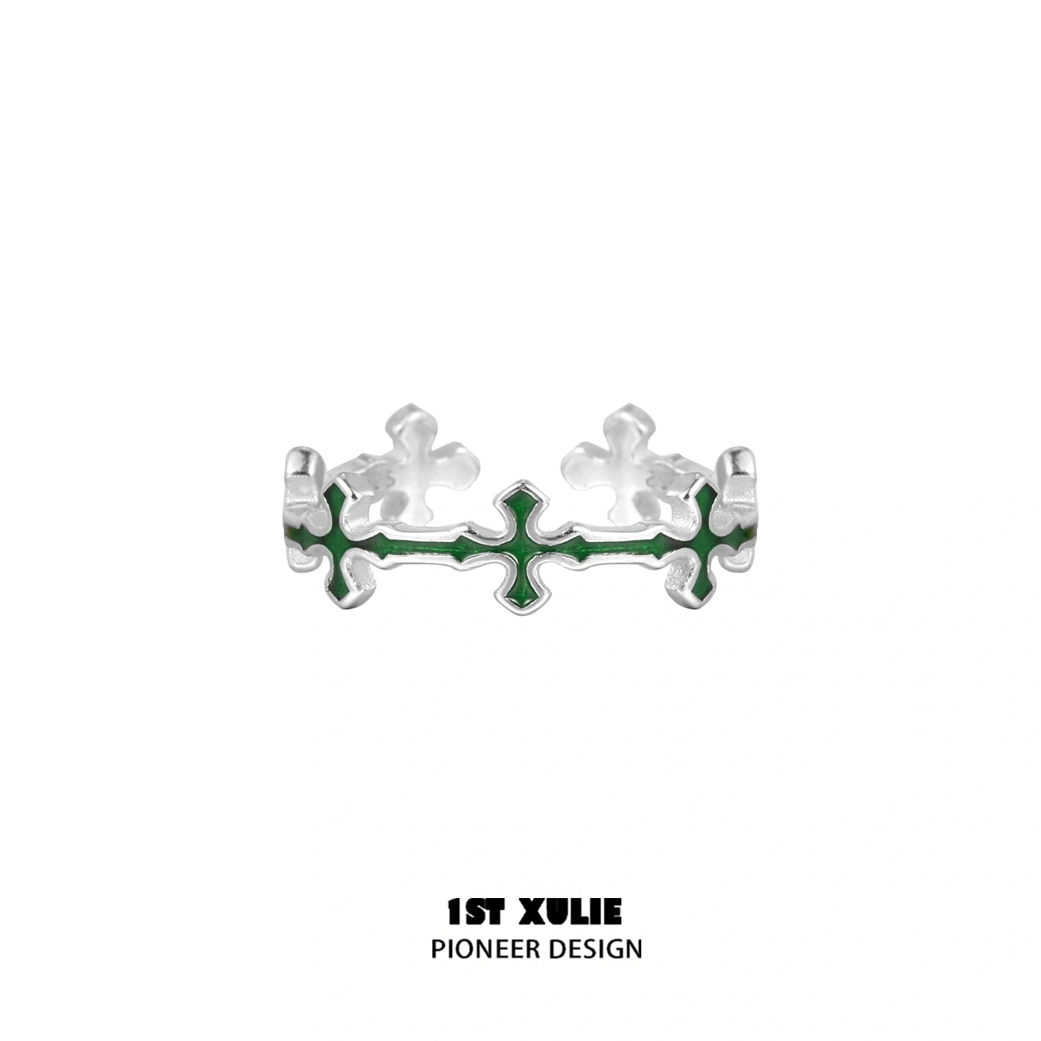 1ST XULIE "Snake Bite" Gothic Snake and Cross Stacking Rings in 925 Sterling Silver - Packaging View