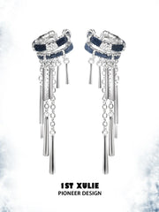 1ST XULIE Jewelry "MIAO" Miao Ethnic Tassel Ear Cuffs in Platinum Plated - Alternative Angle View