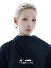 1ST XULIE Jewelry "MIAO" Miao Ethnic Tassel Ear Cuffs in Platinum Plated - Lifestyle Shot